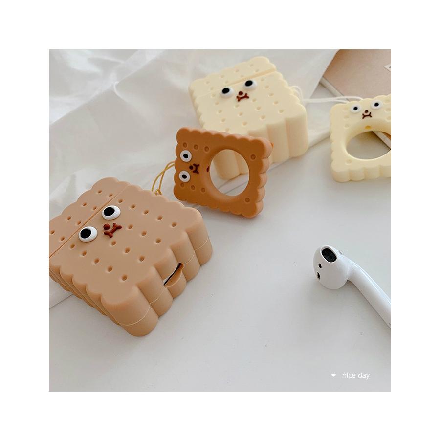 Airpods Pro ケース ビスケット シリコン かわいい 着脱簡単 カナビラ