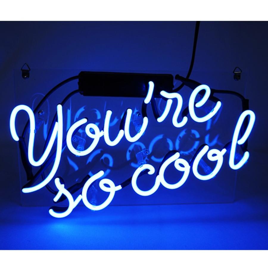 ネオン サイン TN030『YOU ARE SO COOL』NEON SIGNネオン管、ディスプレイ ボード、カフェ、喫茶店、広告用看板、クラブ インテリア　13*8インチ