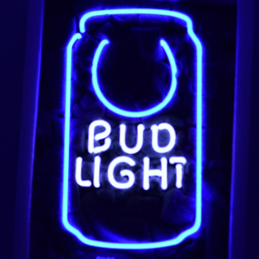 ネオン サイン TN112『bud  light』 缶　NEON SIGNネオン管、ディスプレイ ボード、カフェ、喫茶店、広告用看板、クラブ及び娯楽場所等 インテリア　13*7インチ_2