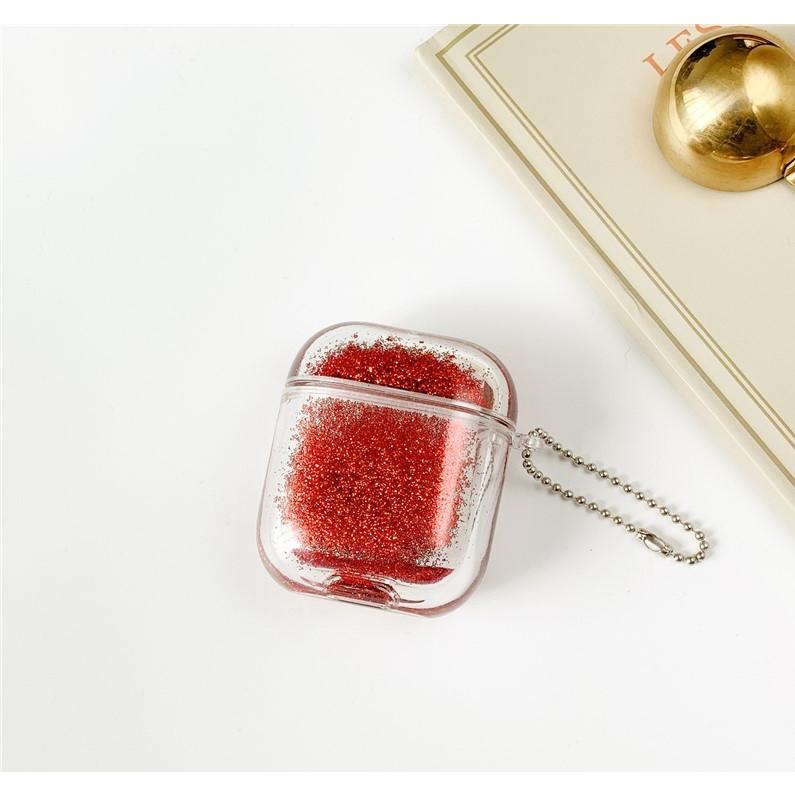 AirPodsPro2 第2世代 ケース ハート グリッター キラキラ 赤 Airpods Airpods2 エアポッズ グリッター 液体 キラキラ ラメ