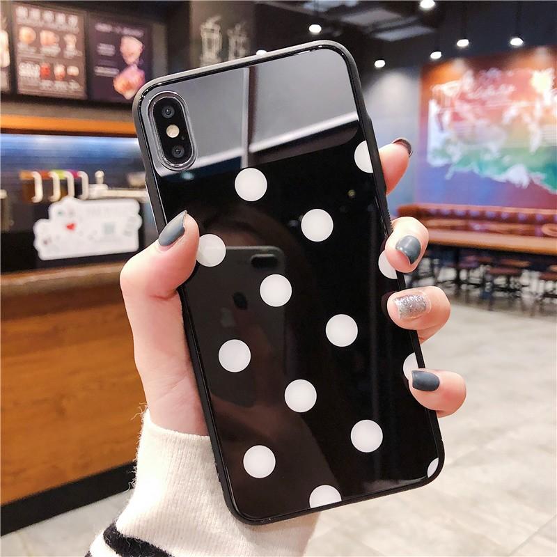 Iphone Xr ケース Iphonexs Max かわいい 可愛い アイフォン スマホケース カバー 韓国 ミラー 鏡つき 黒ドット Hj Oct ショップ 通販 Yahoo ショッピング