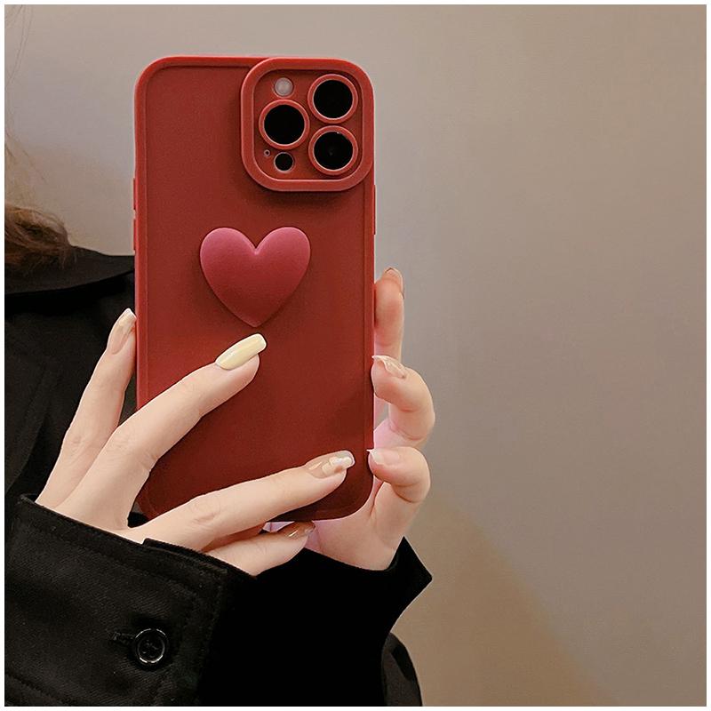 iPhone13 ケース おしゃれ Pro ハート 赤 可愛い iPhone12 MAX
