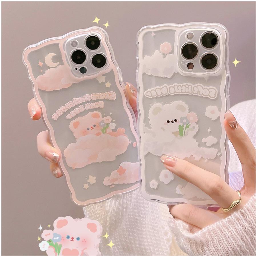 iPhone14 ケース クリア 熊 兔 iPhone13 ケース iPhone14Pro
