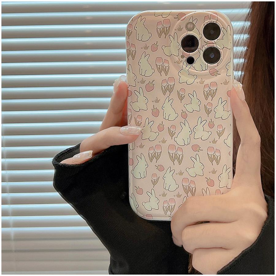 iPhone14 13 SE3 ケース ウサギ スタンド付き スマホケース iPhone12
