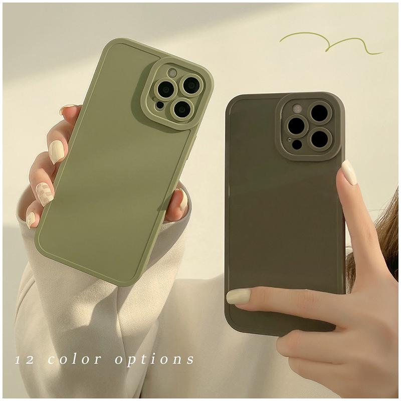 iPhone14 13 SE3 ケース 無地 緑 スマホケース iPhone12 SE2 携帯