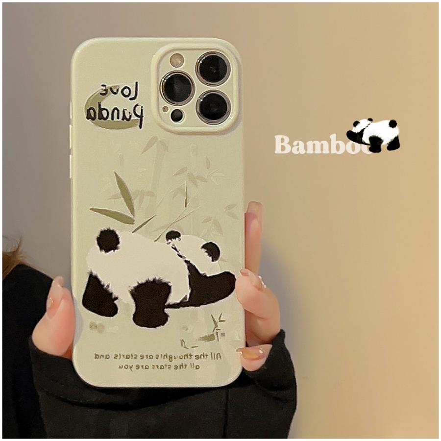iPhone11 13 SE ケース パンダ 緑 可愛い スマホケース iPhone12
