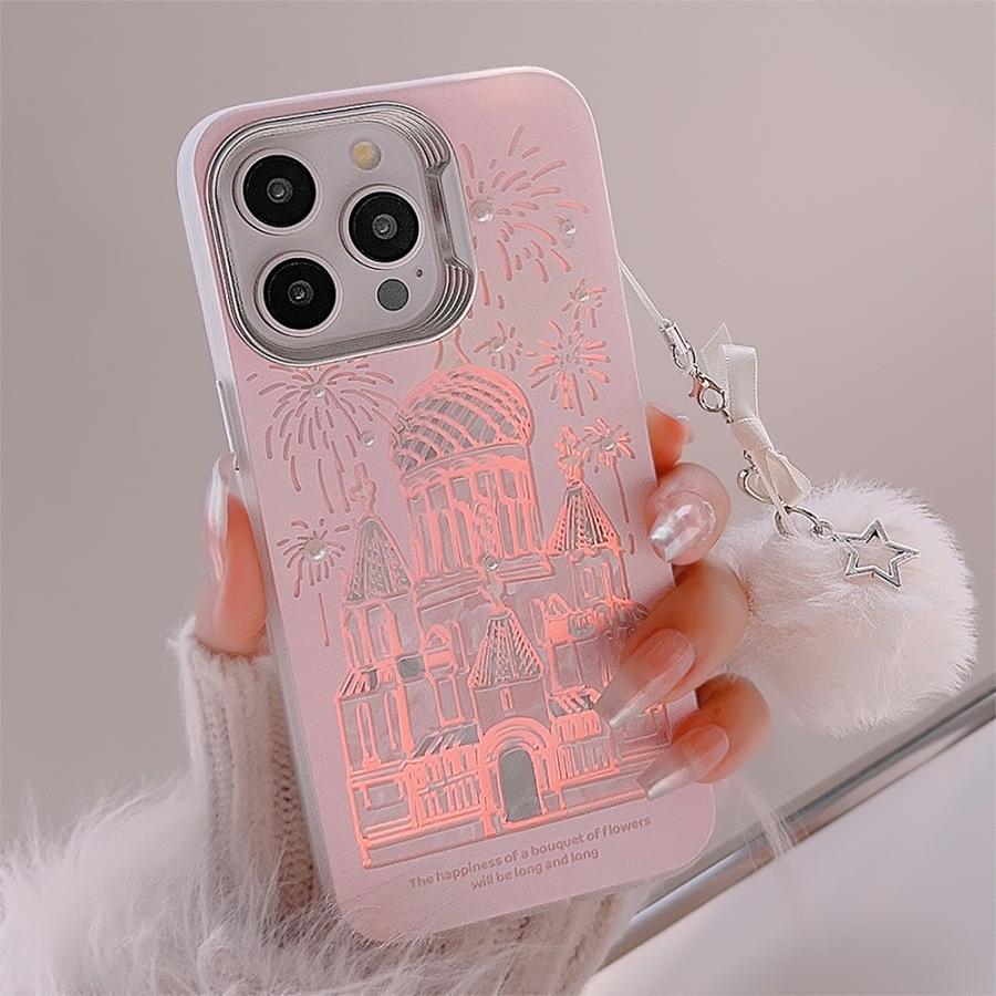 iPhone15 ケース iPhone 人気 おしゃれ 耐衝撃 城 ピンク iPhone15 ケース iPhone 人気 おしゃれ 耐衝撃 城 ピンク