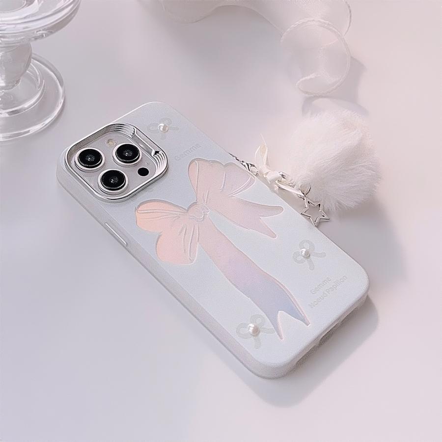 iPhone ケース 人気 おしゃれ 耐衝撃 リボン ピンク カメラ