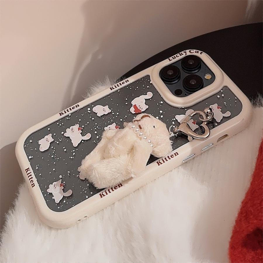 iPhone15 ケース iPhone 人気 おしゃれ 耐衝撃 ネコちゃん