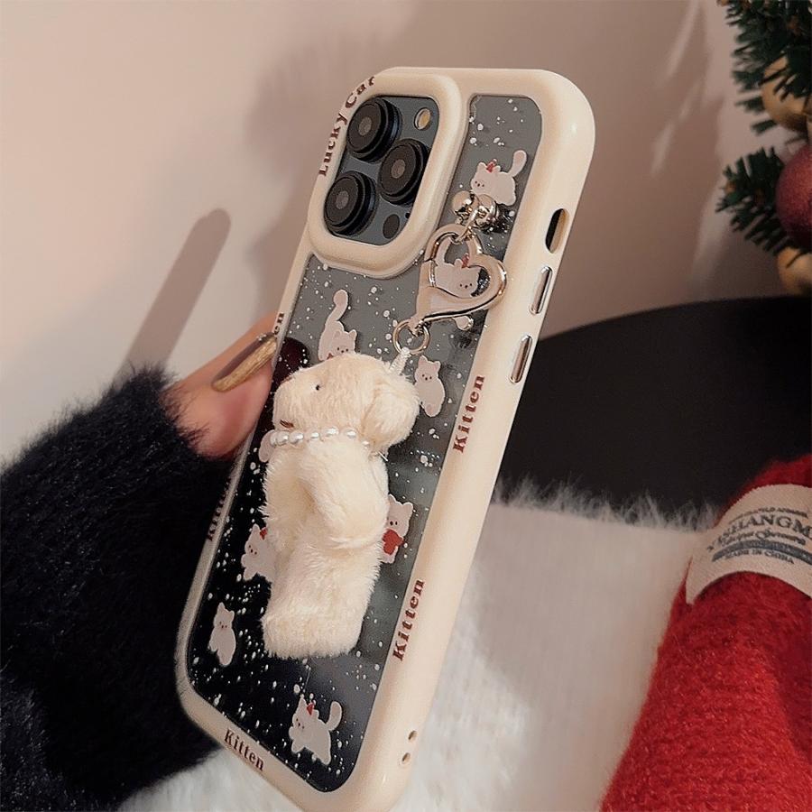 iPhone15 ケース iPhone 人気 おしゃれ 耐衝撃 ネコちゃん クリア