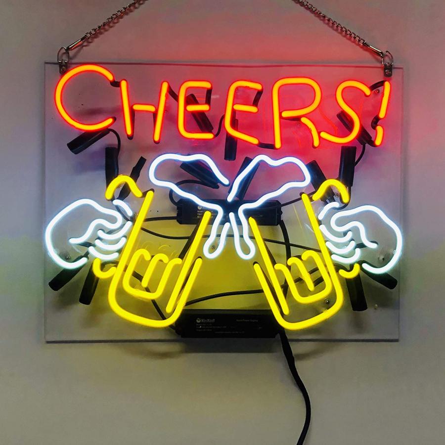 ネオンサイン CHEERS 乾杯 NEON SIGN ギフト、 省エネ、バー、カフェ、喫茶店、広告用看板、クラブ及び娯楽場所等 インテリア 17*14インチ (多色)｜octshop｜02