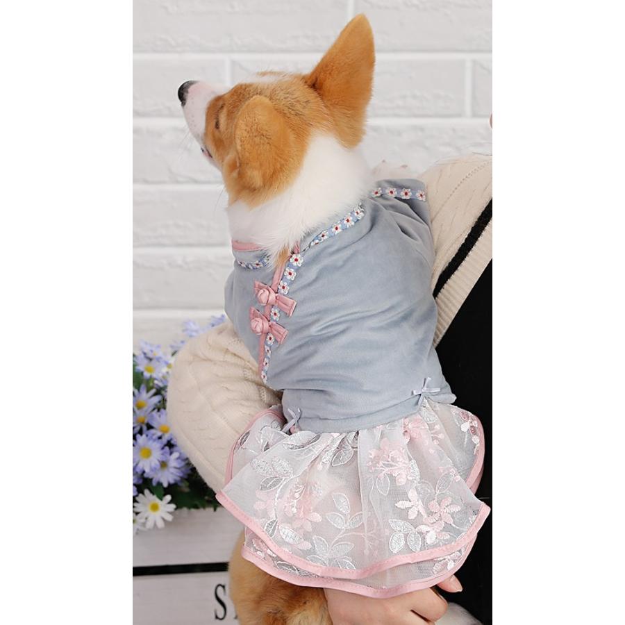 ドッグドレス ドッグウェア 犬の服 犬用 小型犬 カジュアルドレス 犬服 フリル チャイナドレス ペット服 もこもこ かわいい 暖か 防寒 お散歩 お出掛け Ptc15 Oct ショップ 通販 Yahoo ショッピング