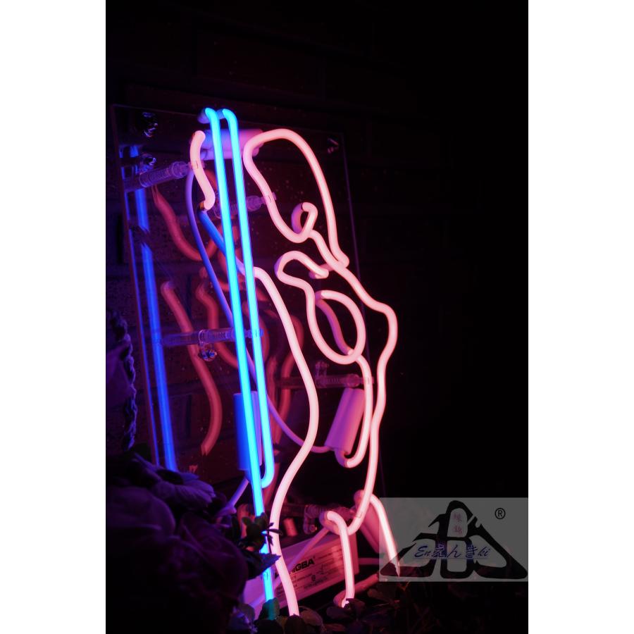 ネオンサイン ポールダンサー ピンク＆ブルー ガラス看板 店舗