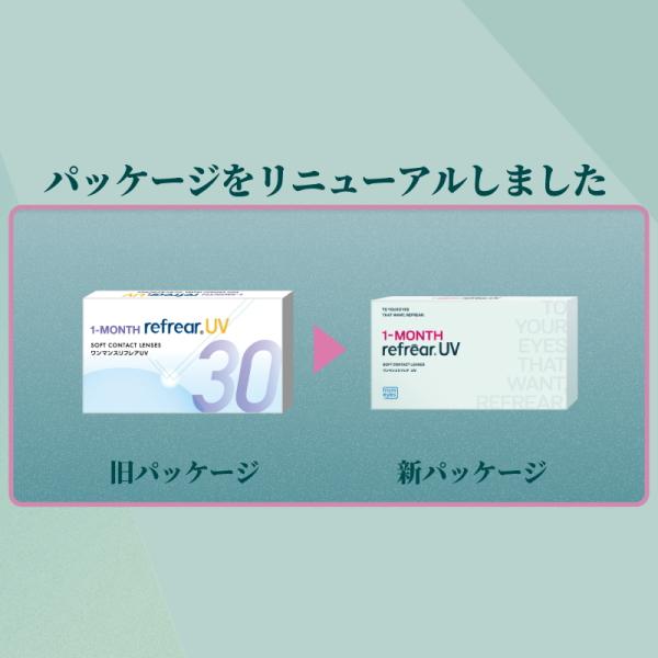 コンタクトレンズ ワンマンス リフレア UV 1-MONTH Refrear UV 6枚入り 1箱 1ヶ月交換 1month マンスリー 終日装用 近視用 ポスト投函 |  | 01