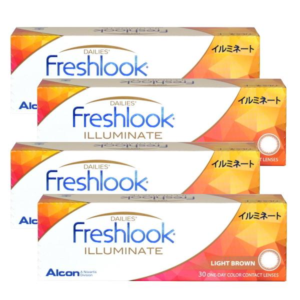 カラコン フレッシュルック デイリーズ イルミネート ライトブラウン ワンデー 30枚入り 4箱 ポスト投函便40 | フレッシュルック