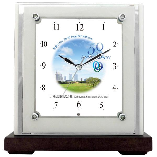 スワロフスキークリスタル留め飾り付 木枠電波置時計 C76 白光沢仕上