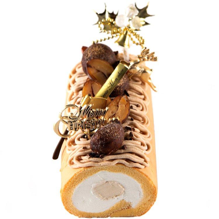 本日限定p２倍 クリスマスケーキ 送料無料 モンシェール クリスマスの堂島モンブランロール 冷凍 選択の指定日届 沖縄県 離島へは届不可 小田急百貨店 Yahoo 店 通販 Yahoo ショッピング