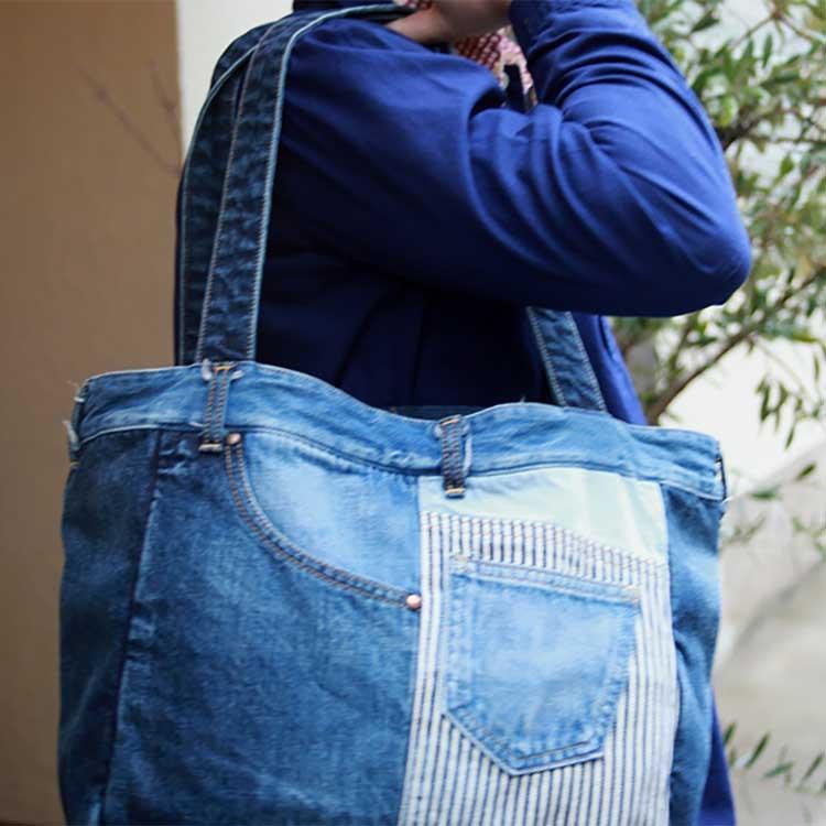 デニム トートバッグ バッグ 岡山 デニムラボ ジーンズバッグ ｜7-10日