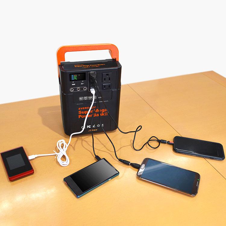 防災 ポータブル充電器 非常用電源 送料無料 EVERBright スーパーメガパワーステーション 注文後1から2ヵ月前後での届予定 直の画像