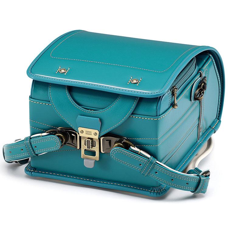 村瀬鞄行 レザーボルカ プレミアム ランドセル ターコイズ 鋲:1香水瓶