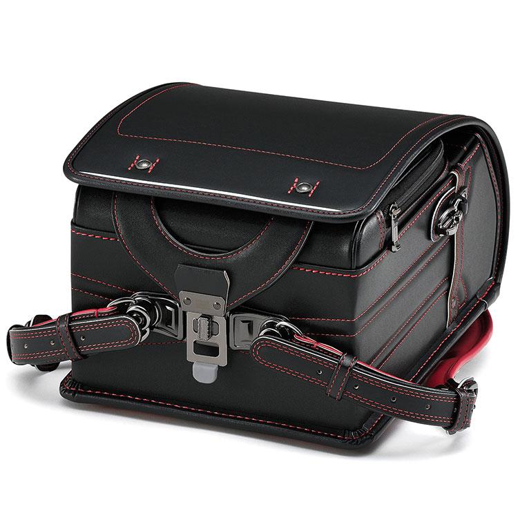 村瀬鞄行 レザーボルカ リアカラー ランドセル ブラック／レッド 鋲