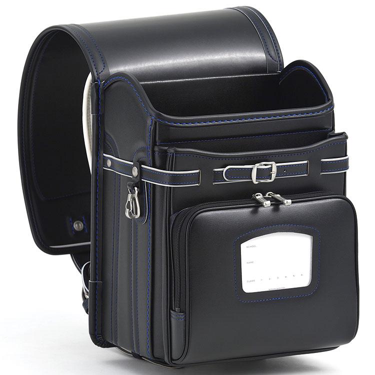 村瀬鞄行 ボルカ ランドセル ブラック／マリンブルー 鋲:4ハート