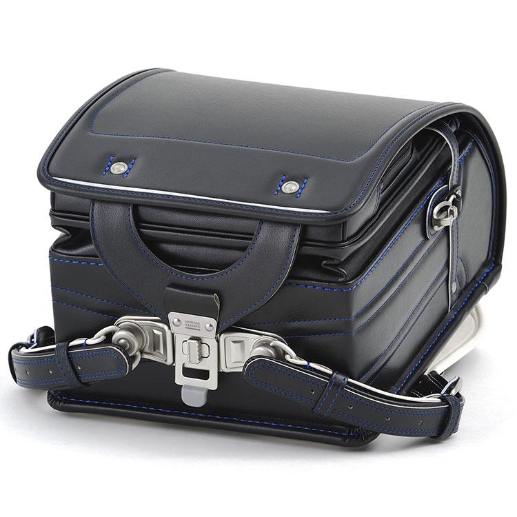 村瀬鞄行 ボルカ ランドセル ブラック／マリンブルー 鋲:4ハート