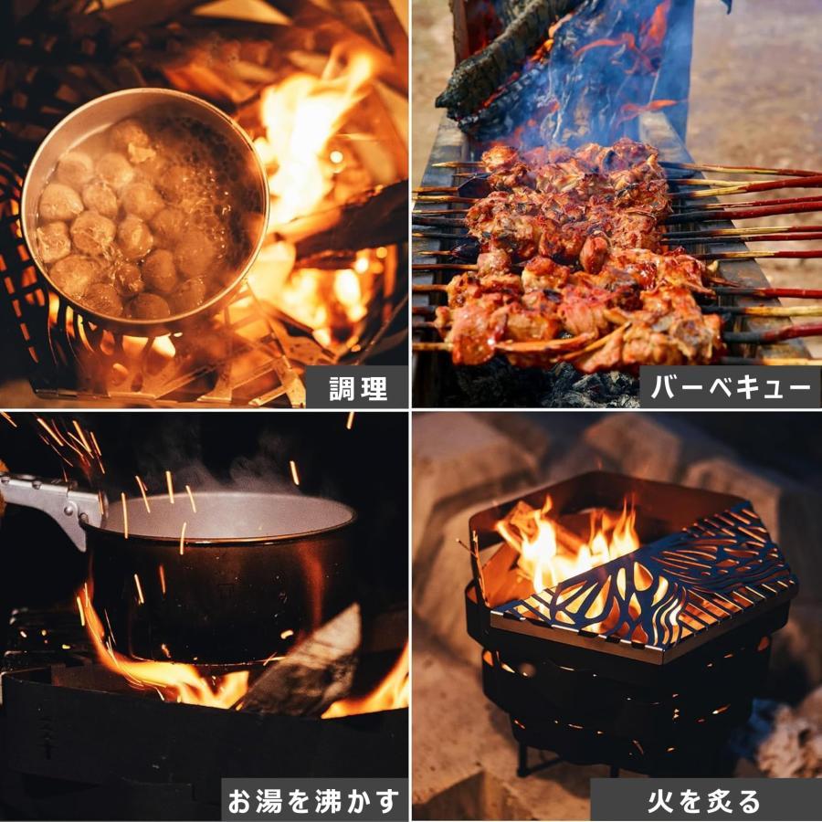 焚火台 幅40/52cm 焚き火台 ステンレス製 キャンプ コンロ 焚火台 幅40/52cm 焚き火台 ステンレス製 キャンプ コンロ