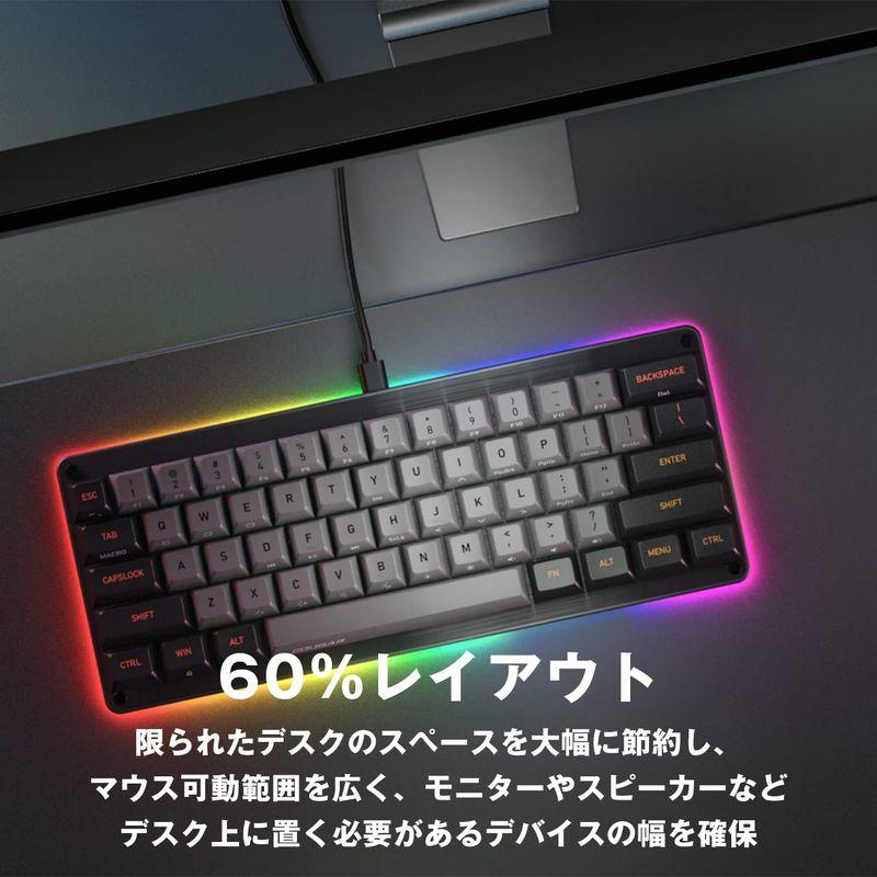 COUGAR ゲーミングキーボード PURI Mini 60％レイアウト DSAキーキャップ メカニカルスイッチ 赤軸 英語配列 取り外し可 PURI DSAキーキャップ ゲーミングキーボード Mini 60％レイアウト メカニカルスイッチ 赤軸 英語配列 取り外し可