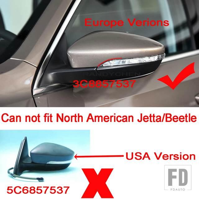 【並行輸入品】VW 1ペア 外側バックミラーカバーシェルパサート B7 CC R ラインジェッタ A6 6 GLI シロッコビートル EOS GTS  3C8857537 3C8857538 ドアミラー ために ジェッタ Mk6 2011-2018 ために パサート B7 2012-2015 2012-2016 左右ドアサ