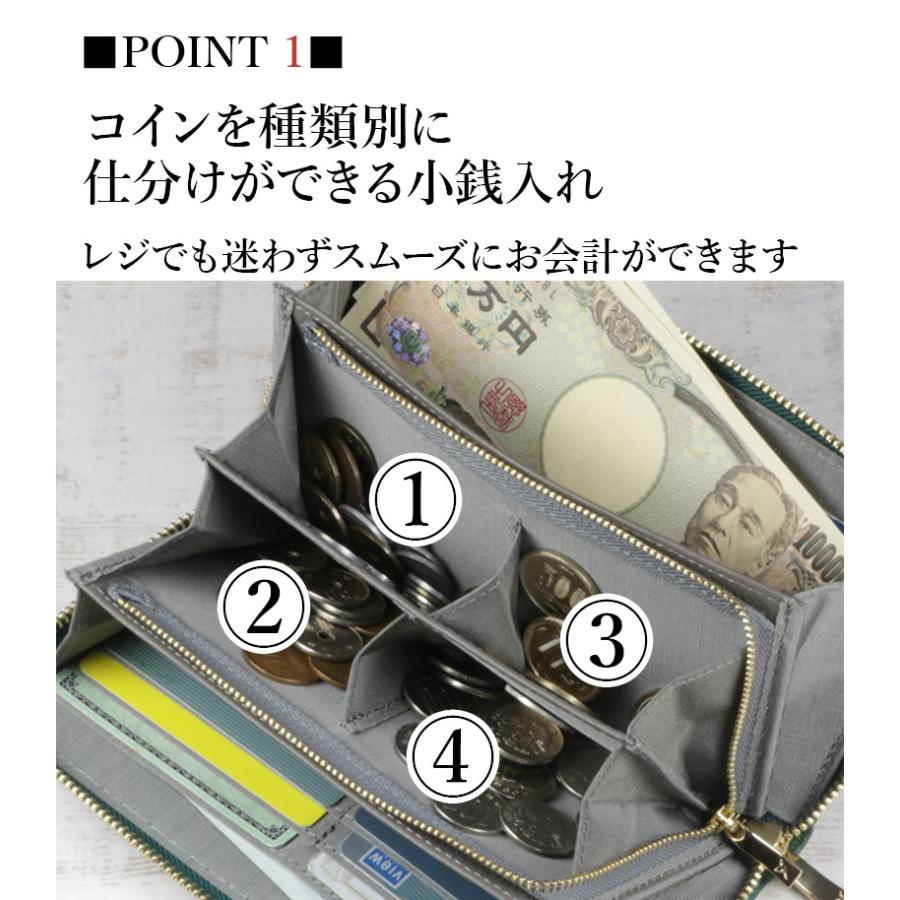 豊岡工房 直営店 財布 長財布 レディース 本革 コインが分けられる長