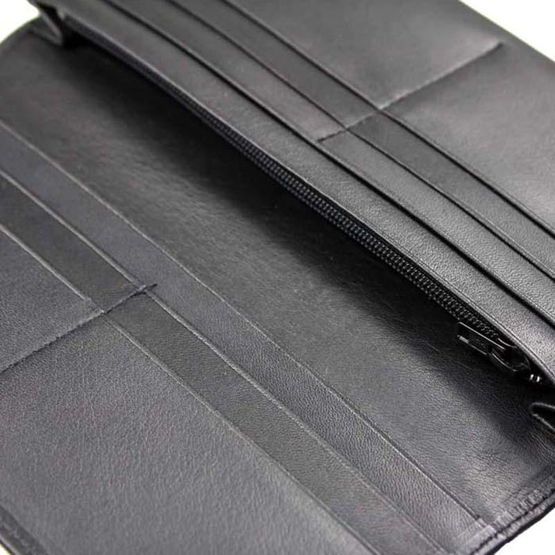 長 財布 メンズ 本革 ブランド 牛革 革 薄い 薄型 容量 ブラック 黒 父