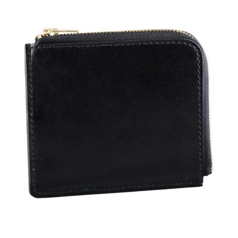 財布 メンズ 牛革 本革 ミニ財布 l字 ファスナー ブラック ブラウン