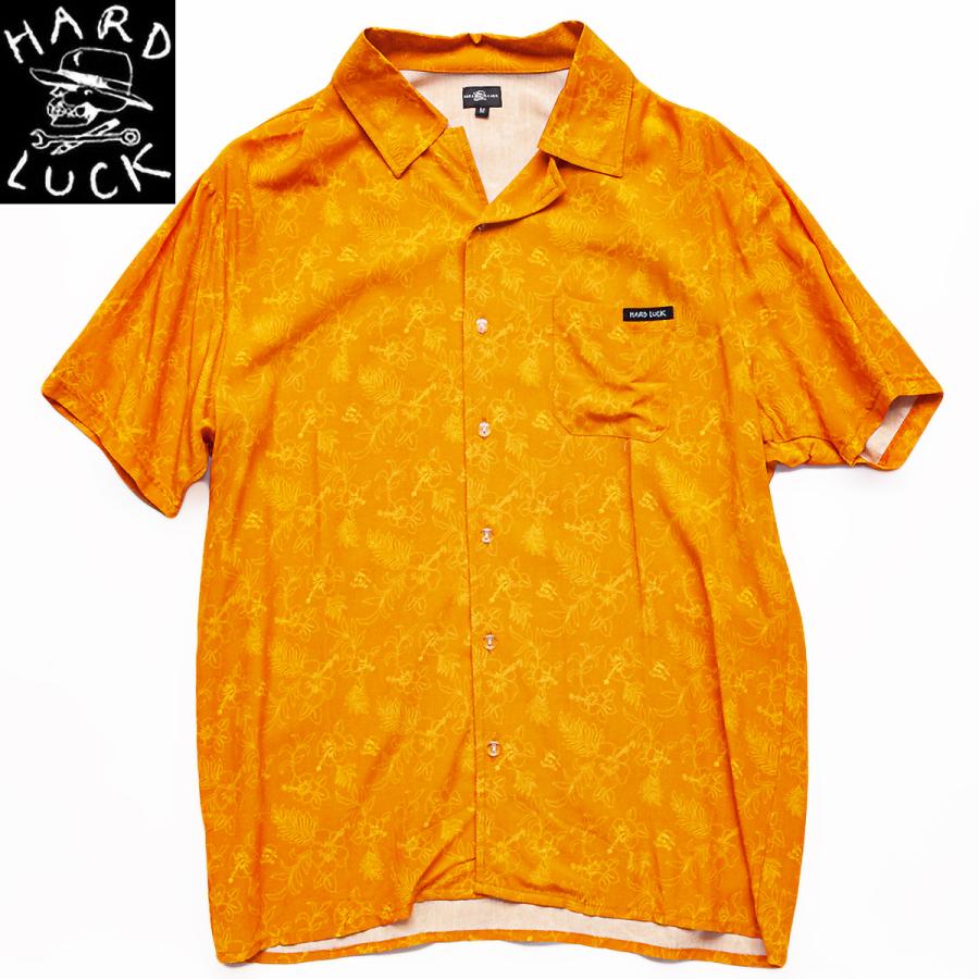 HARD LUCK VACAY BUTTON UP orange ハードラック アロハシャツ 半袖シャツ｜oddball-skate-snow