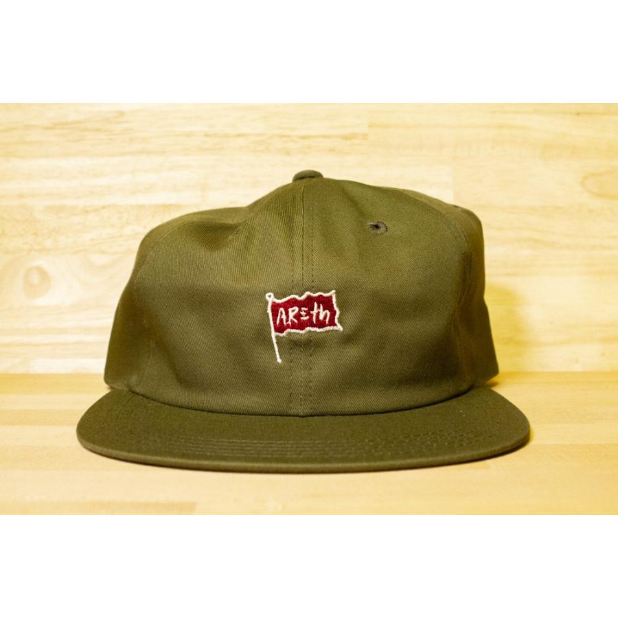 AREth FLAG CAP アース フラッグキャップ olive｜oddball-skate-snow