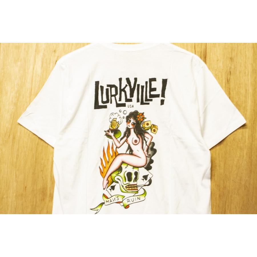 LURKVILLE MEN'S RUN S/S TEE white ラークビル Tシャツ｜oddball-skate-snow