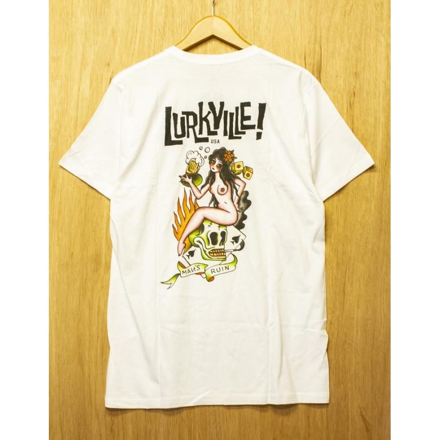 LURKVILLE MEN'S RUN S/S TEE white ラークビル Tシャツ｜oddball-skate-snow｜05