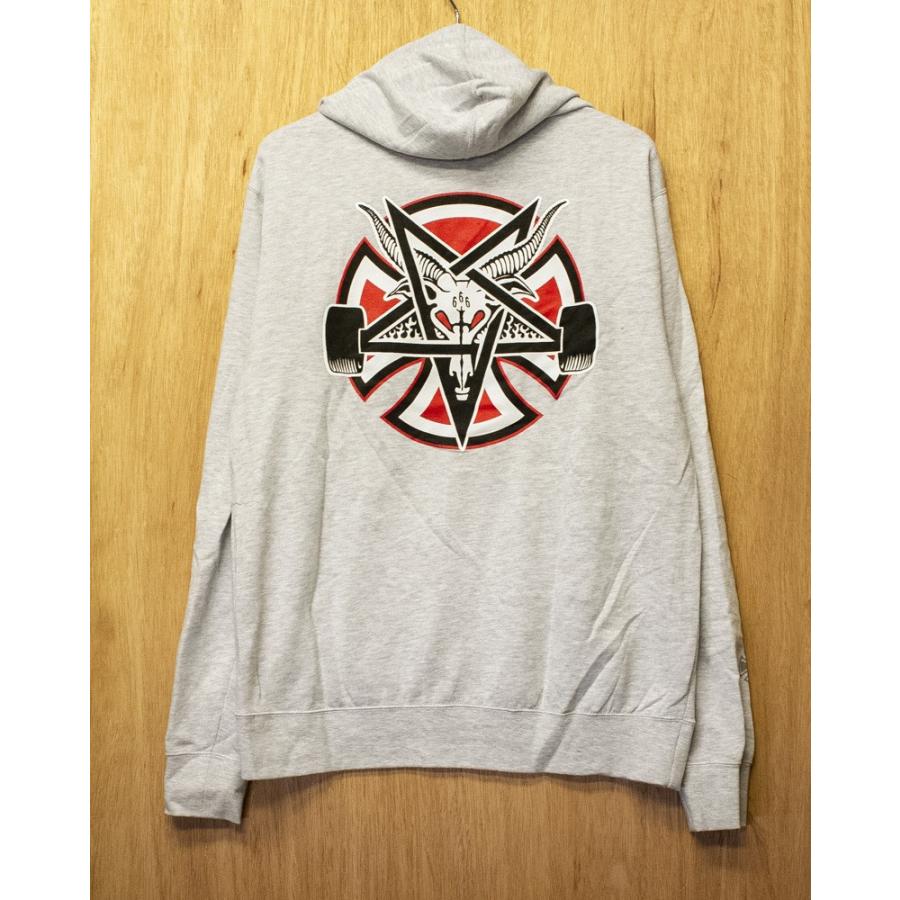 INDEPENDENT×THRASHER PENTAGRAM CROSS PULLOVER grey インディー スラッシャー パーカー プルオーバー｜oddball-skate-snow｜04