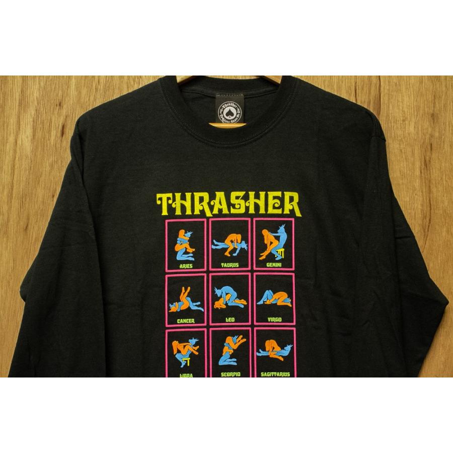 THRASHER (スラッシャー,ロンT) BLACK LIGHT L/S TEE black｜oddball-skate-snow