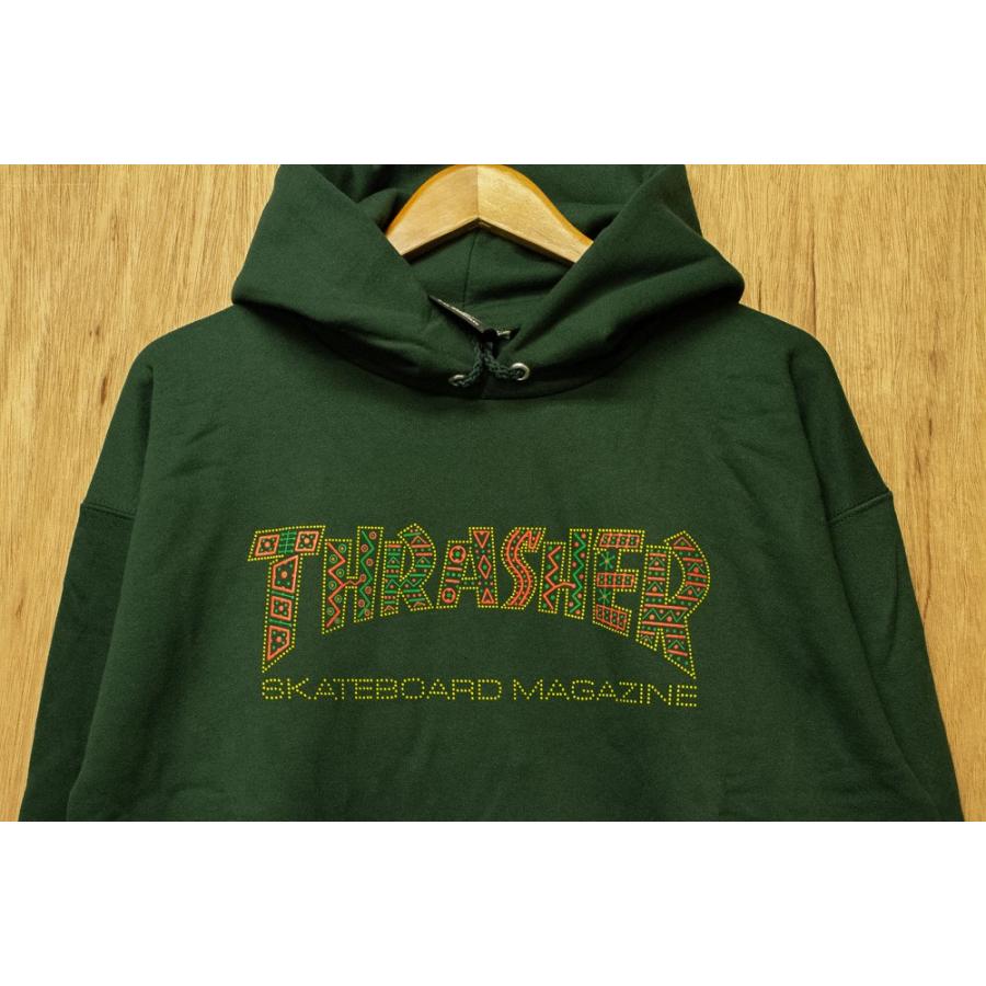 THRASHER DAVIS HOOD forest green スラッシャー スウェットパーカー マグロゴ｜oddball-skate-snow