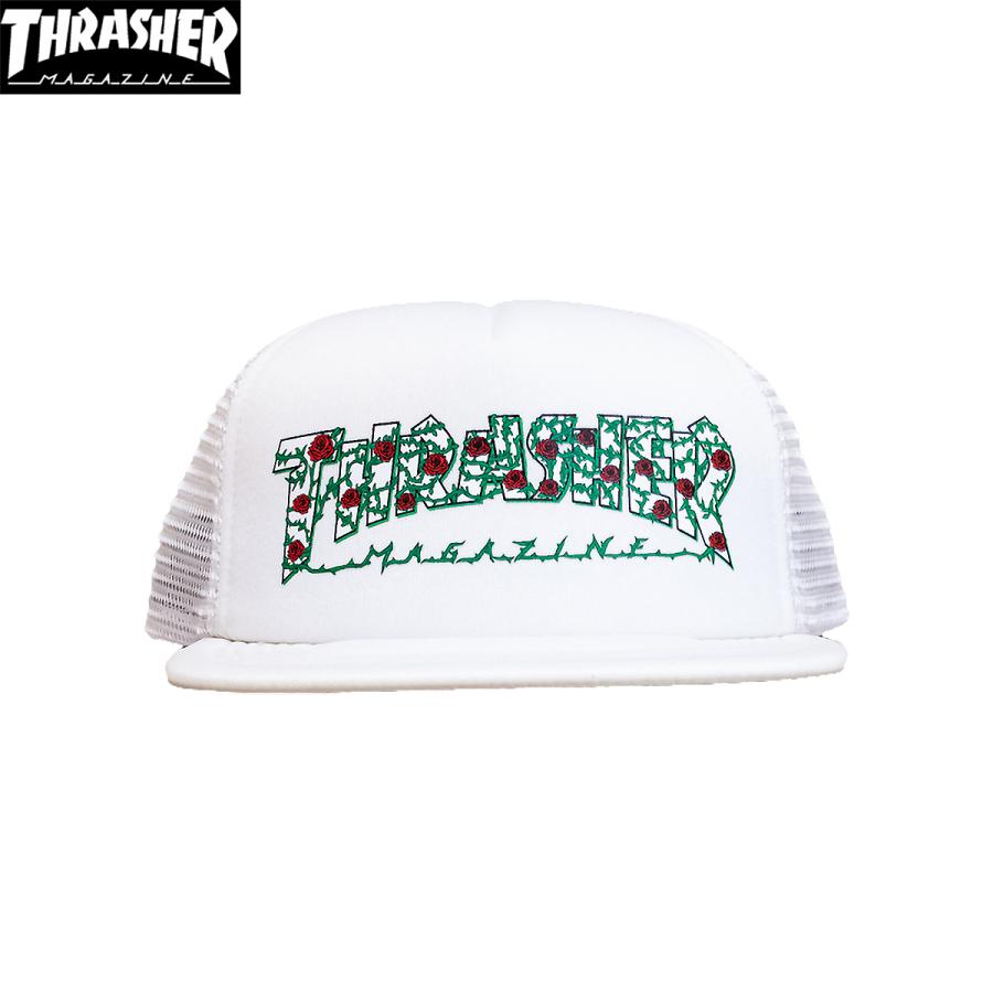 THRASHER（スラッシャー） THRASHER ROSES MESH HAT white バラ ローズ キャップ : ODDBALL ...