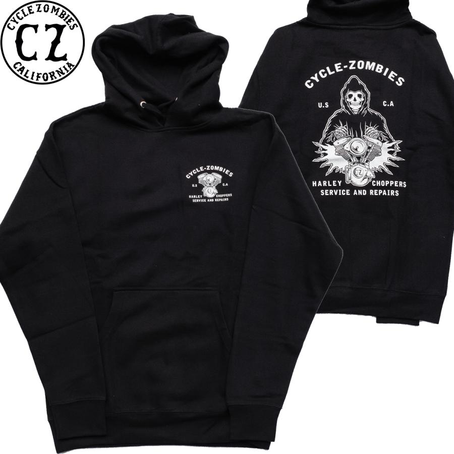CYCLE ZOMBIES REPAIR MAN PULLOVER HOODIE black サイクルゾンビーズ 