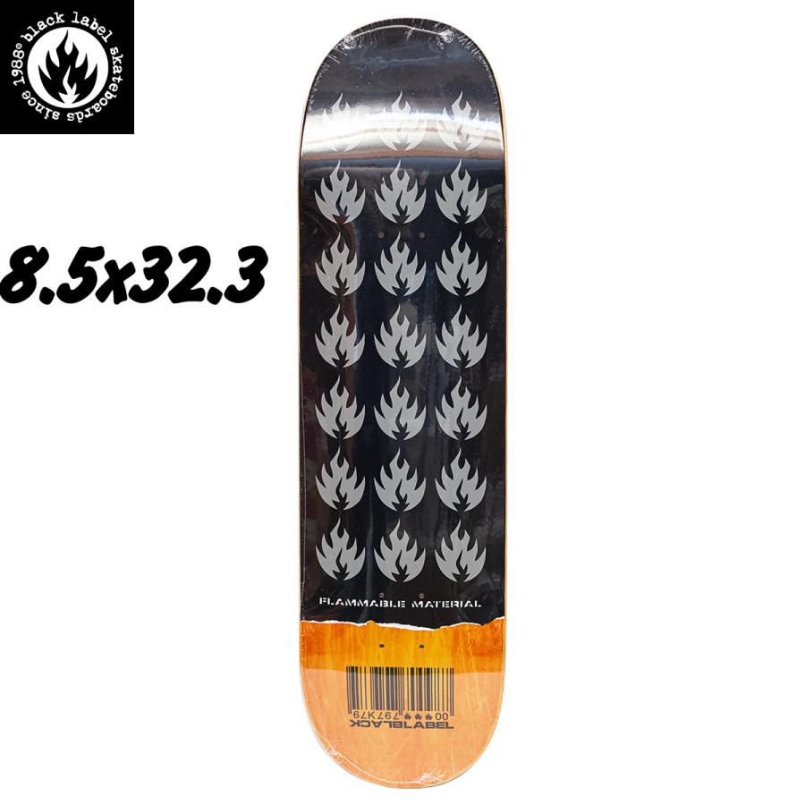 ブラックレーベル スケボー デッキ BLACK LABEL SKATEBOARDS FLAMMABLE 8.5｜oddball-skate-snow