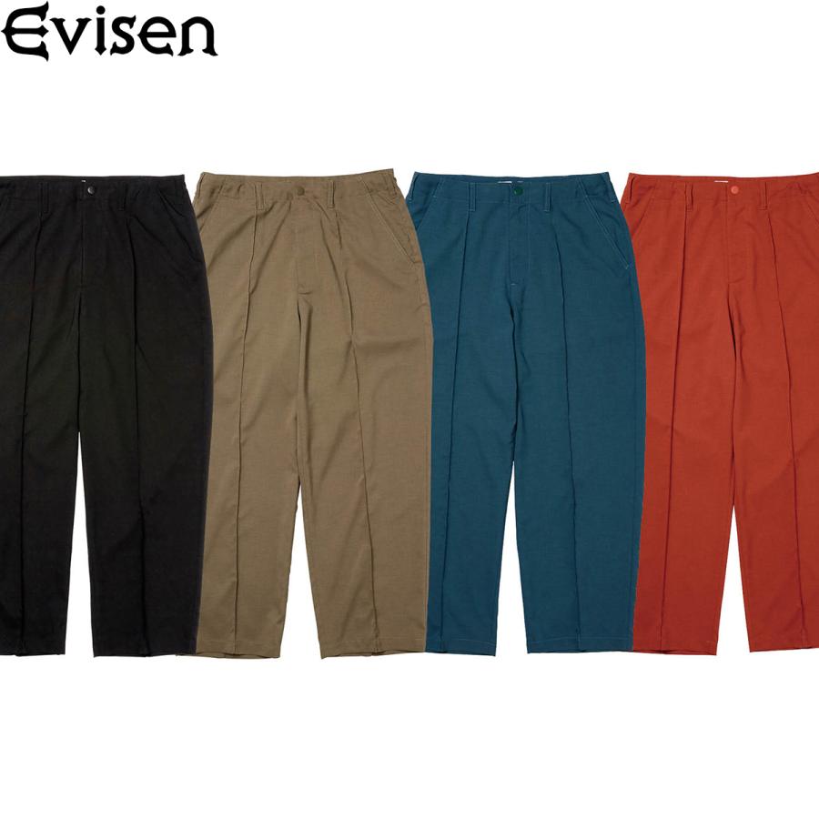 EVISEN PIN TUCK STRETCH SLACKS えびせん ワイドスラックス｜oddball-skate-snow