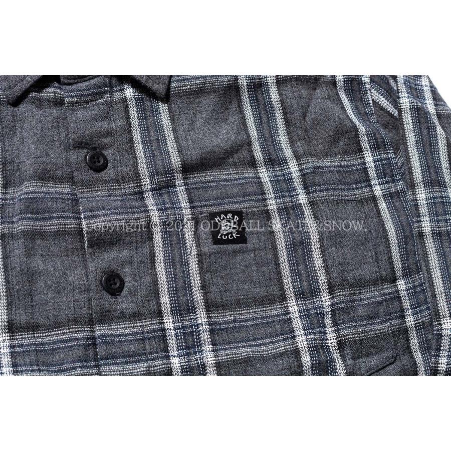 HARD LUCK DAYTON L/S FLANNEL grey ハードラック フランネルシャツ｜oddball-skate-snow｜04