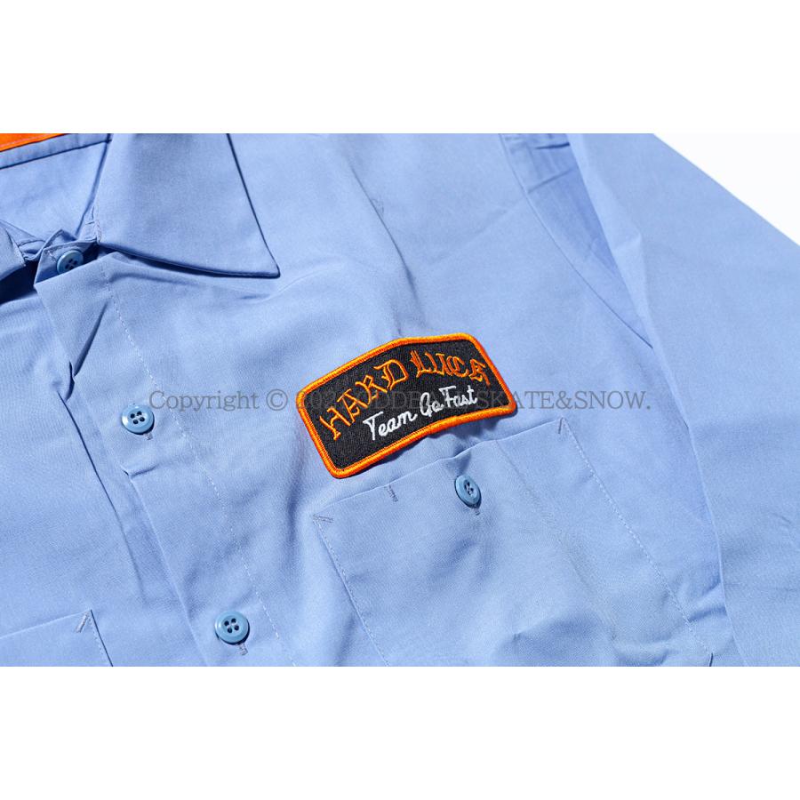 HARD LUCK POOL SERVICE L/S WORK SHIRT blue ハードラック フランネルシャツ｜oddball-skate-snow｜04