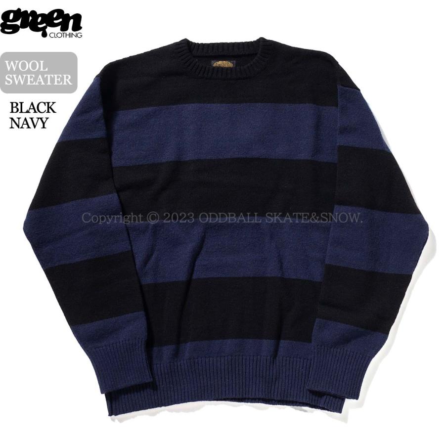 GREENCLOTHING 22-23 GREEN CLOTHING WOOL SWEATER Black/Navy GREENCLOTHING 22-23 GREEN CLOTHING WOOL SWEATER Black/Navy