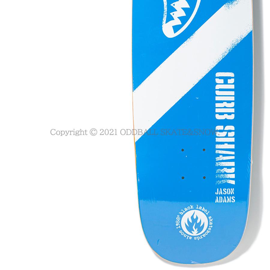 BLACK LABEL JASON ADAMS CURB SHARK blue COSTOM 9.5 ブラックレーベル スケボー デッキ カスタムシェイプ｜oddball-skate-snow｜04