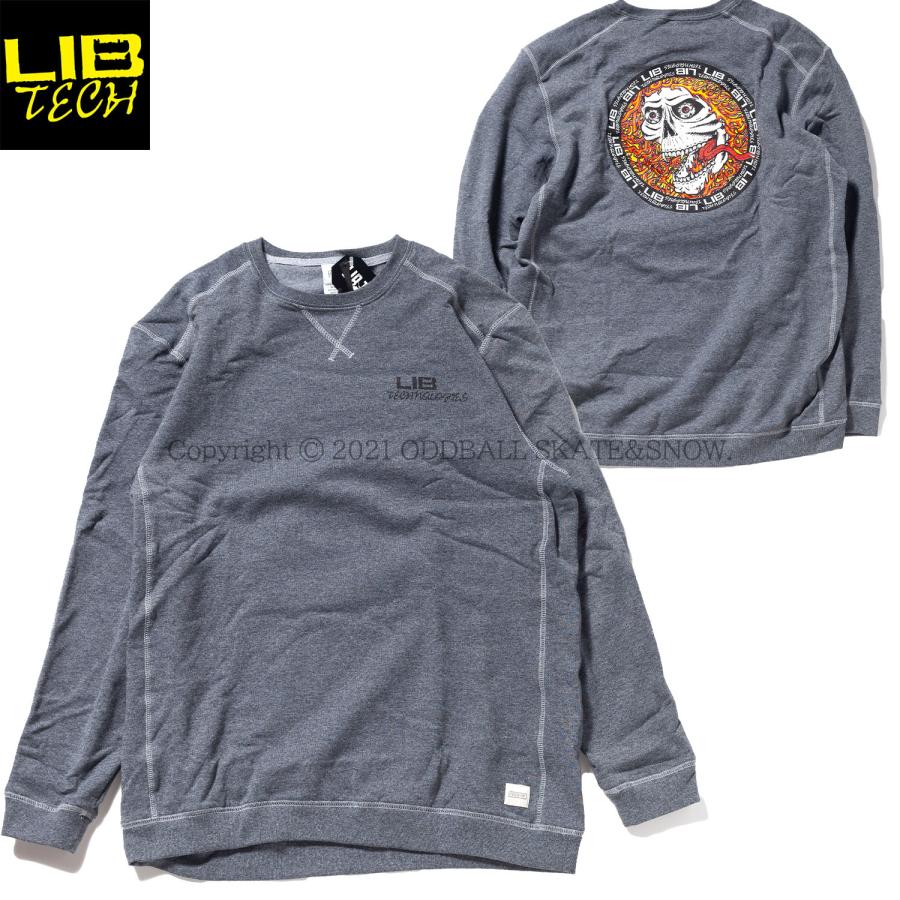 LIB TECH（リブテック） 正規品 LIBTECH SKELETON ECO CREW GREY スウェット スカル : ODDBALL ...