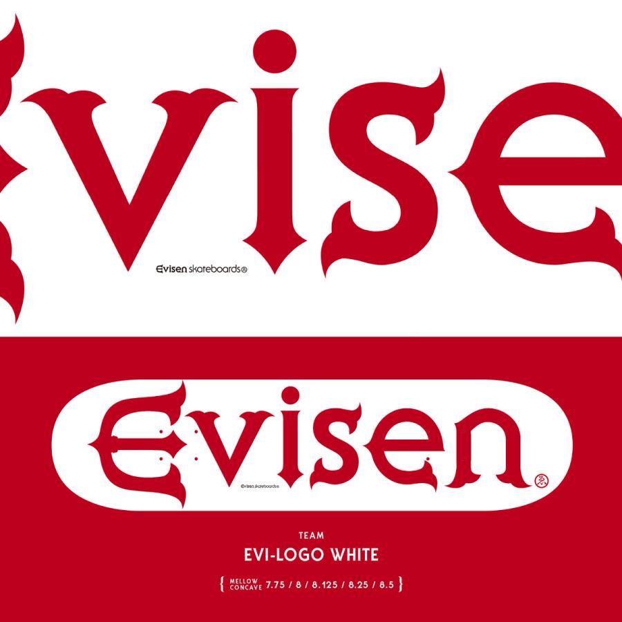アウトレット店舗 EVISEN 8.25インチ EVI-LOGO WHITE MELLOW CONCAVE 8.25 エビセン スケートボード ゑ スケボー デッキ